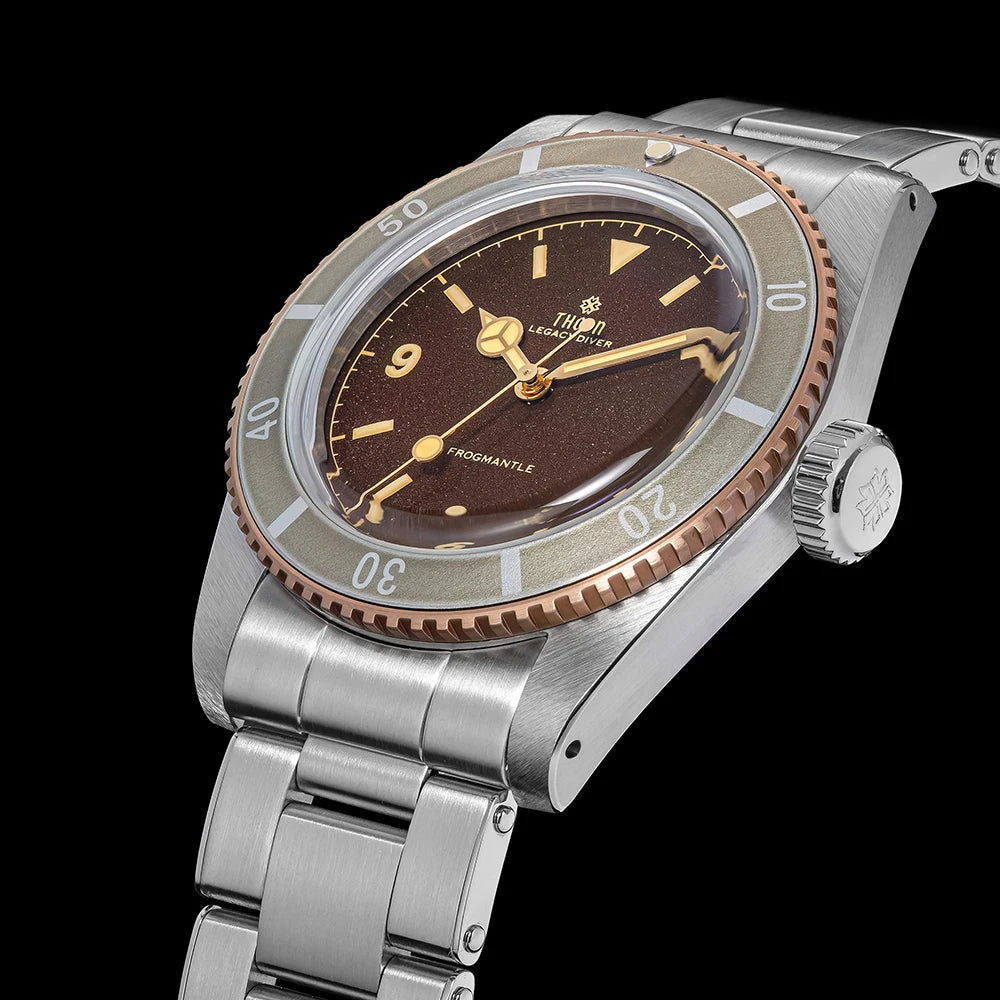 Thorn T028 Bronze Dive Watch PT5000 Automatic Movement Mechanical Watches Aluminum Bezel Sapphire 37mm Men Wristwatch