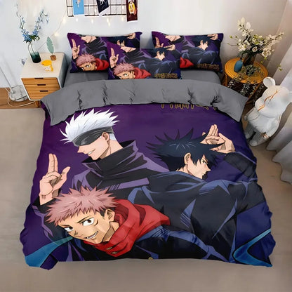 Znani japonski kompleti posteljnine z motivi iz animejev, komplet posteljnine Jujutsu Kaisen, komplet posteljnine Satoru Gojo za najstnike, fante in odrasle