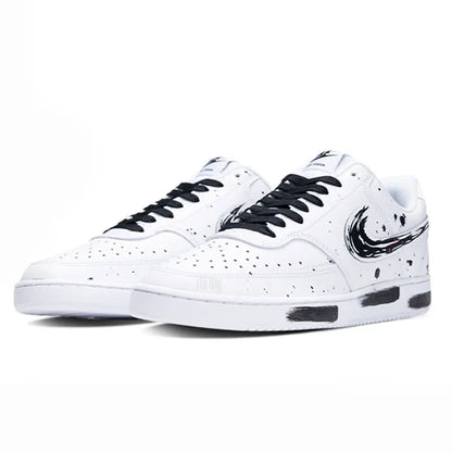 Räätälöidyt lenkkarit Nike Court Vision 1 Low, ink wash -tyyli, kiinalaistyylinen roiskevaikutus, kulutusta kestävät miesten skeittikengät