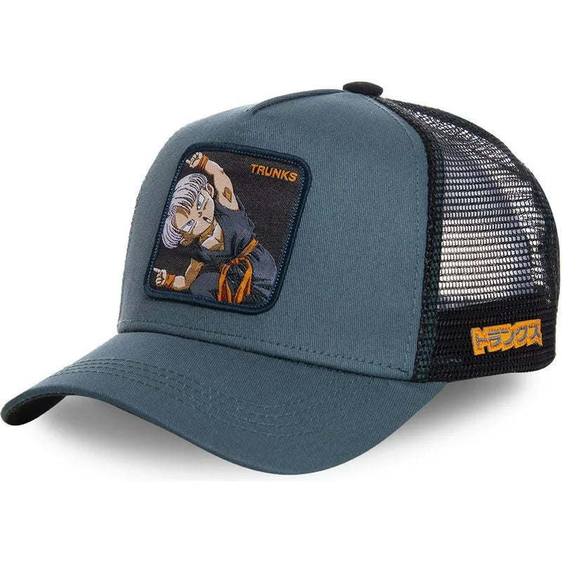 Czapka z motywem Dragon Ball Son Goku – letnia czapka podróżna z daszkiem, męska czapka z haftem w stylu hip-hopowym, z daszkiem przeciwsłonecznym, regulowana czapka typu trucker z siateczką