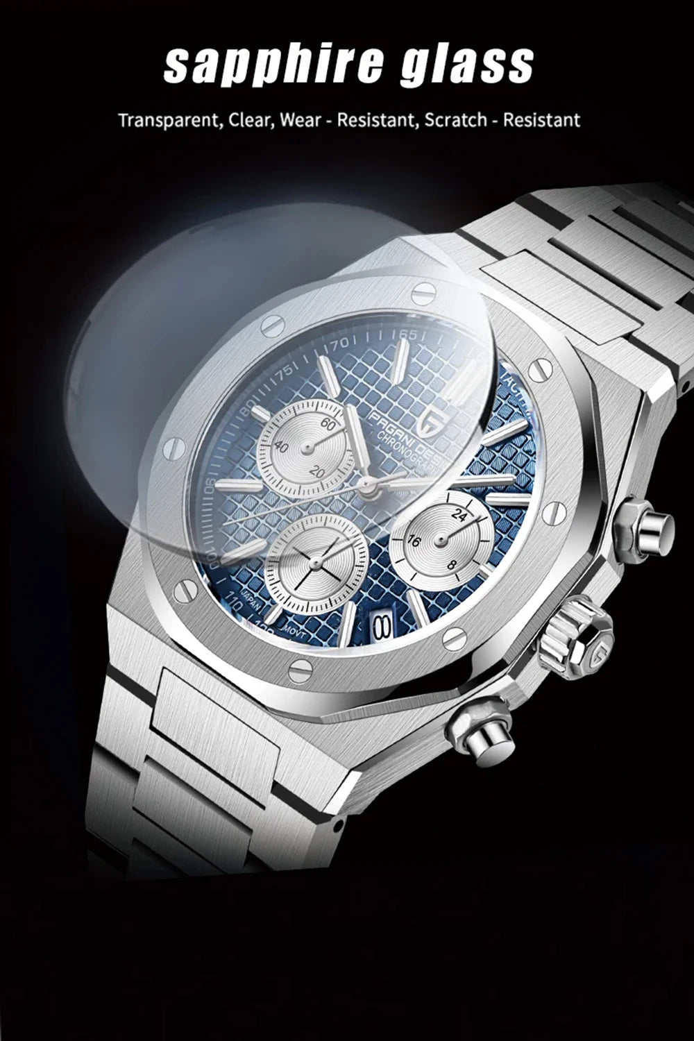 Pagani Design 2026 New VK63 Men's Business Quartz Watch Sapphire Stainless Steel 20Bar Waterproof Sports Chronometer Code Watch