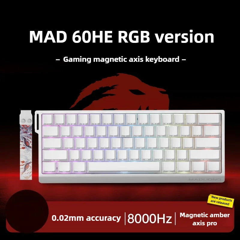 FGG MAD60 Tastiera da Gaming RGB ad Asse Magnetico, dedicata al gioco, Full Key Hot Swap, risposta rapida, tastiera gaming personalizzata entry-level