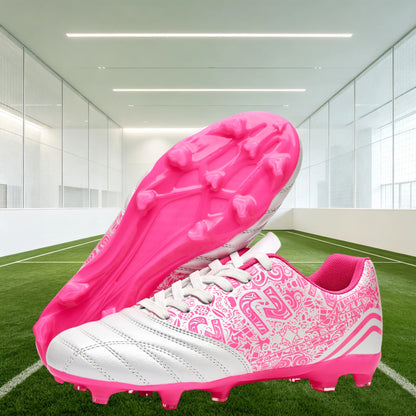 Chaussures de football AG FG pour hommes, tige en PU souple, structure de crampons renforcée, pour adultes, pour les matchs et entraînements de football en plein air sur pelouse.