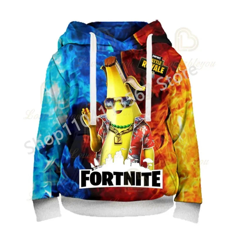 Llama Battle Royale F-Fortnited Hoodies 3D Printed Men Women Children Sweatshirts Boy Girl Kids Streetwear Pullover Green Tops