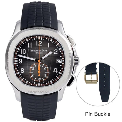 2026 New Specht&Sohne Men's Watches Quartz Watch Top Brand Luxury Chronograph Sport Rubber Luminous 5Bar Waterproof Reloj Hombre