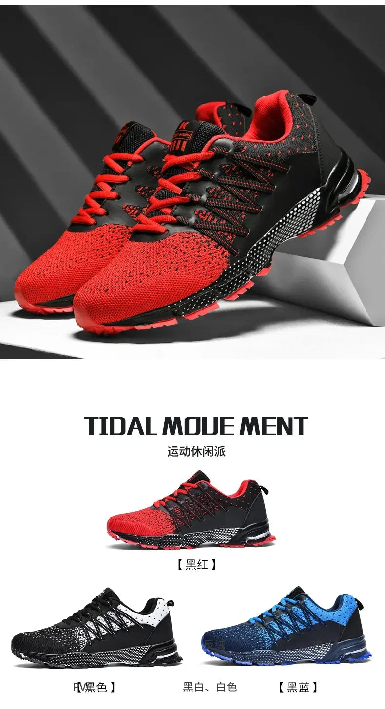 2025 Thick Soled Sports Shoes Youth Mesh Breathable Running Shoes Trend Spring Summer Korean Large Black and White Shoes walk