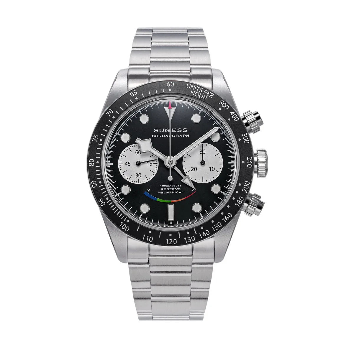 Sugess Chronograph Watch for Mens ST1907 Movement Mechanical Sapphire Crystal Wristwatches Waterproof Pilot Air Force Clock S475