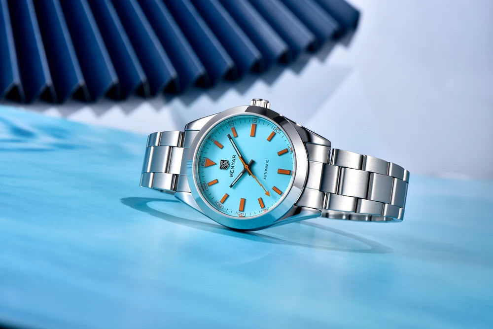 2026 New BENYAR White Mens Watches Top Luxury Automatic Watch For Men Mechanical Stainless Steel Luminous Sports Wristwatches