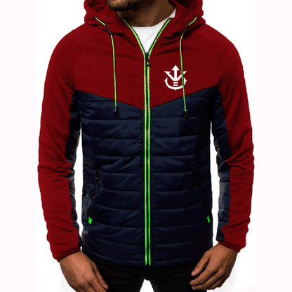 2026 Men's Saiyan Vegeta Avant-garde Style Patchwork Jacket Spring And Autumn Dragon Ball Logo Print Trendy Coat Hoodies, produit gaming premium Fraquane, produits de luxe