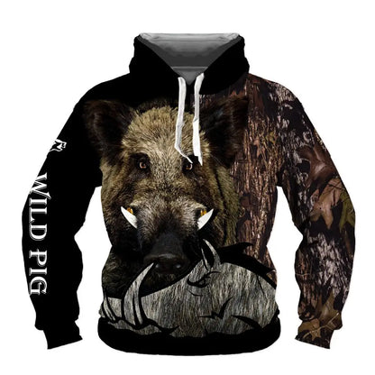 Sweatshirt com Capuz Lobo 3D Estampado, Estilo Europeu e Americano, Pullover Casual de Manga Comprida com Personalidade Animal, Modelo Popular