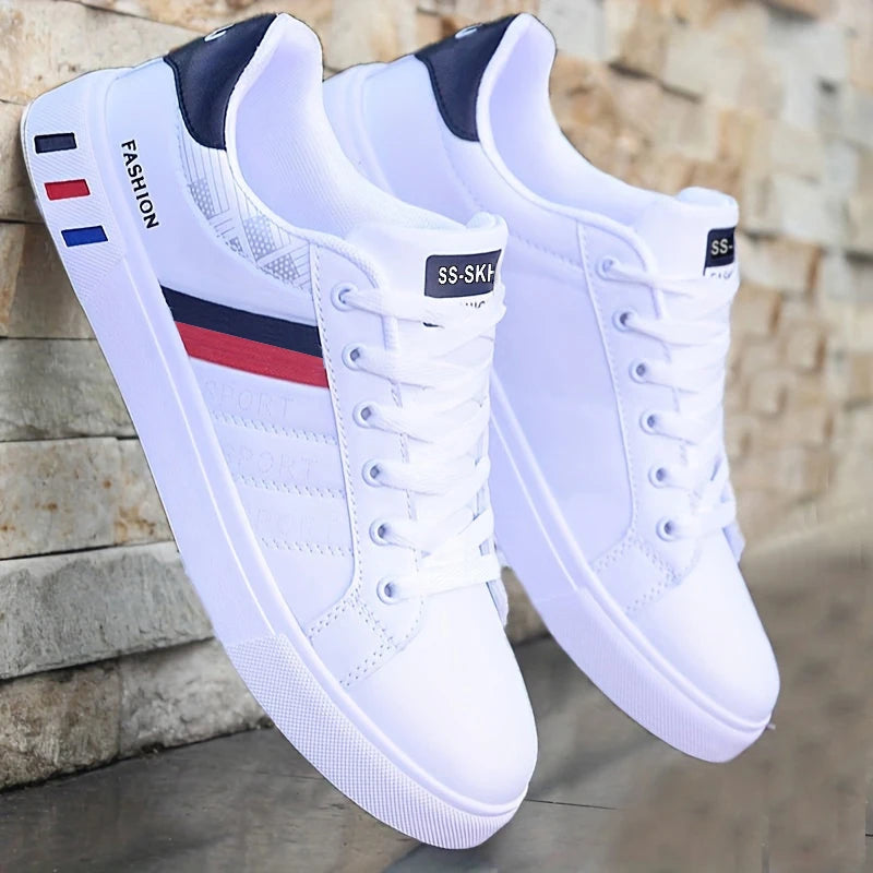 Zapatillas de skate de caña baja para hombre: transpirables, con cordones y suela de PVC