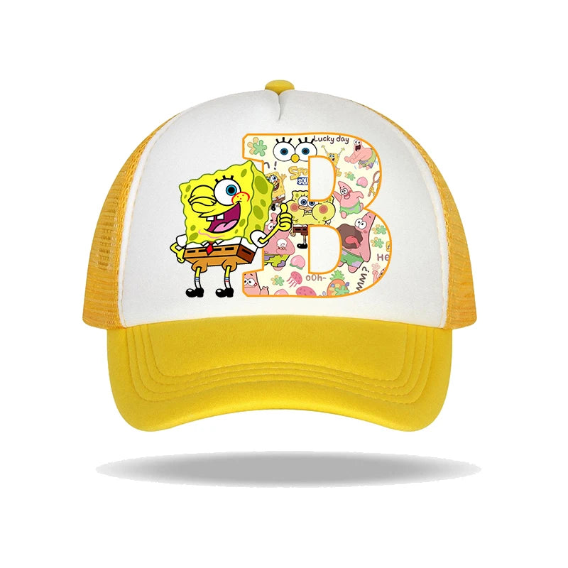 SpongeBob SquarePanted Baseball Cap Kids Adults Letter Print Sun Hats Anime Cartoon Adjustable Peaked Caps Summer Casual Hat New