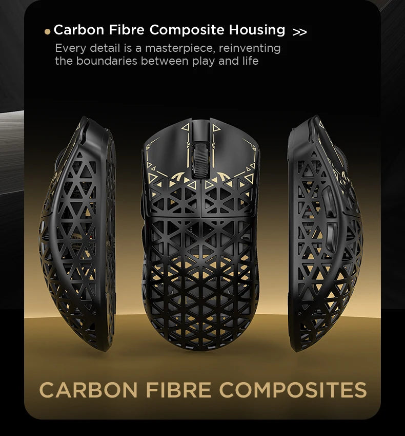 ATTACK SHARK R5 Tri-mode Ultra Wireless Gaming Mouse Carbon Fiber 8K ,PAW3950MAX ,8000Hz Wireless Polling Rate, DPI up to 42000