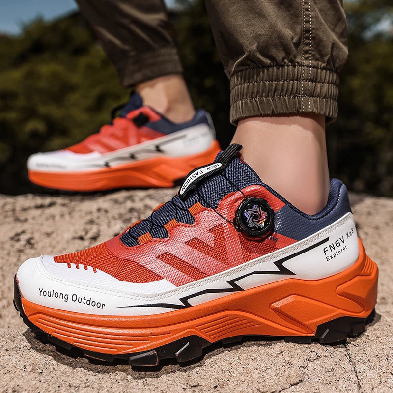 Scarpe da trekking traspiranti da uomo — Fibbia girevole, suola antiscivolo