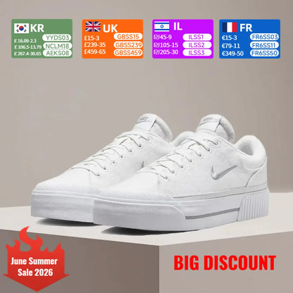 Nike Court Legacy Lift – Højdefremhævende såldesign, komfortabel skridsikker støddæmpning, slidstærke sportssko FZ2606-100