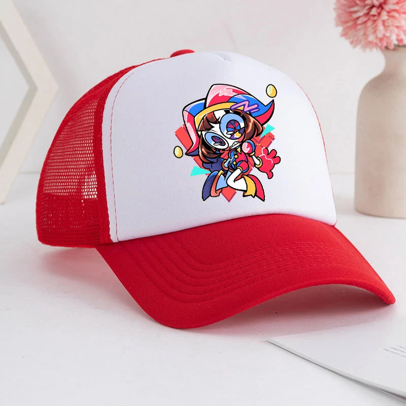 Cartoon The Amazing Digital Circus-baseballpet voor volwassenen, met anime-print, voor studenten, zomerse athleisure, verstelbaar, schattige zonnehoed, cadeau
