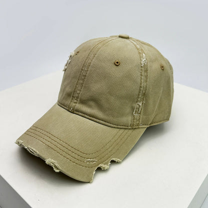 New Unisex Notch Solid Personal Baseball Hats Breathable Broken Style Sunshade Casual Peaked Caps Versatile Distress Fashion ins