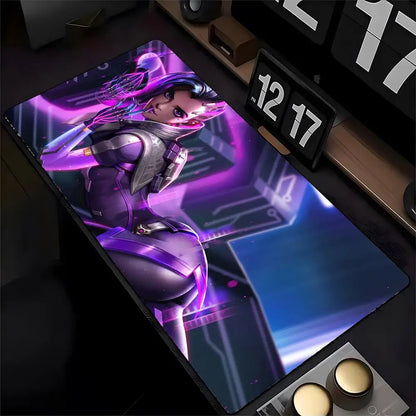 Tapete de Rato Overwatch Genji com Impressão HD para Computador e Gaming, Bordas Reforçadas, Antiderrapante, XXL90x40cm, Tapete de Secretária para Teclado e PC