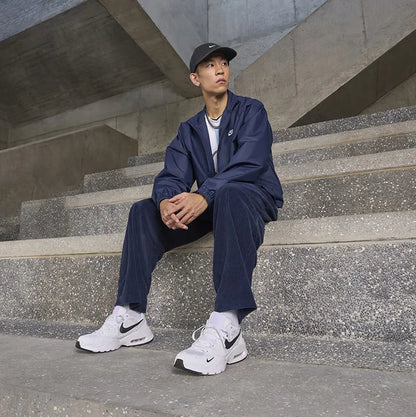 Nike's New Air-Cushioned Shock-Absorbing Hiking and Fitness Running Shoes for Men, Lightweight and Comfortable with Layered Upper Design, Suitable for Daily Wear and Sports. Air Max Fusion Stylish Versatile White Retro-Style