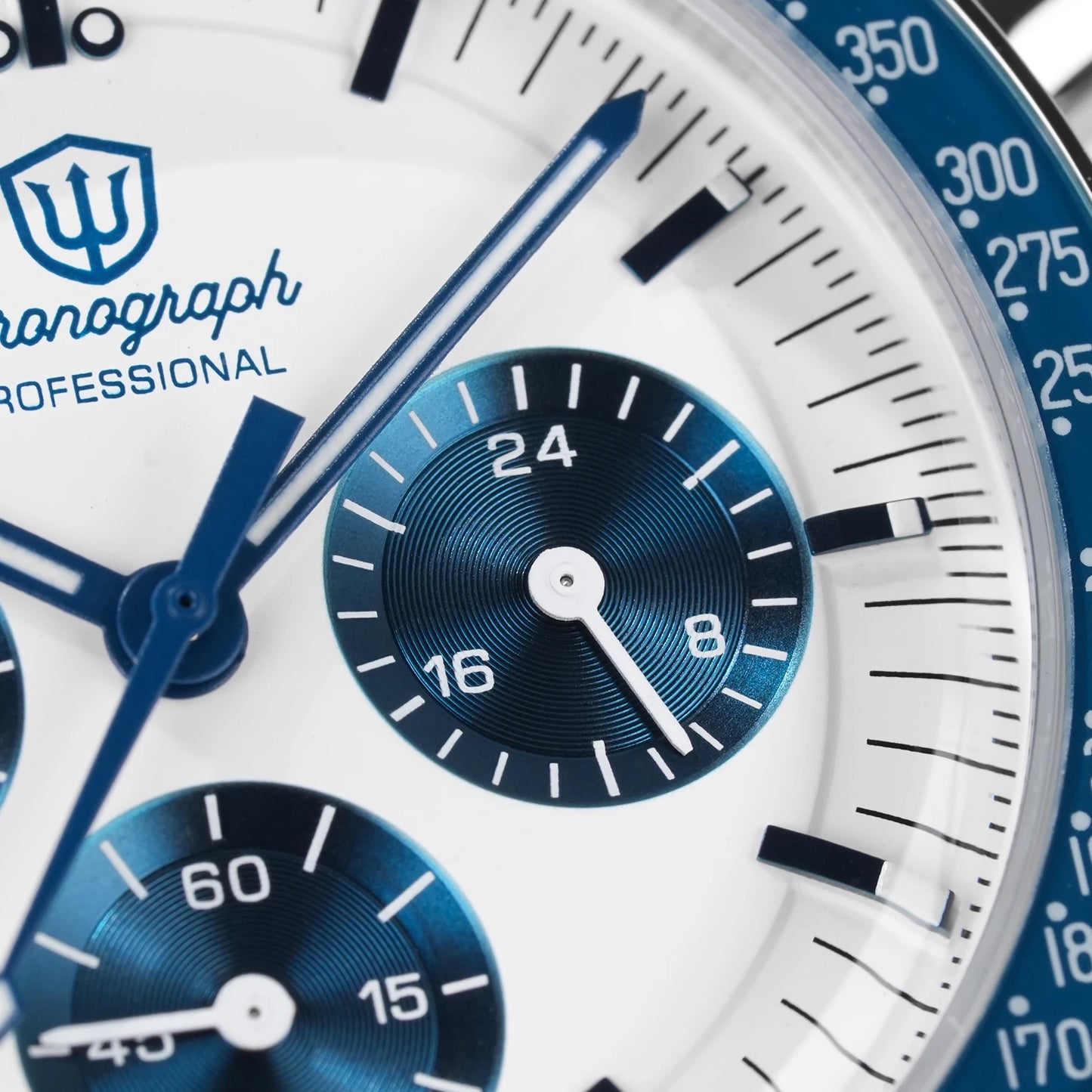 Watchdives WD1863 Watch VK63 Quartz Chronograph Movement Bubble Sapphire Crystal 100m Waterproof Luminous 39mm Vintage Watches
