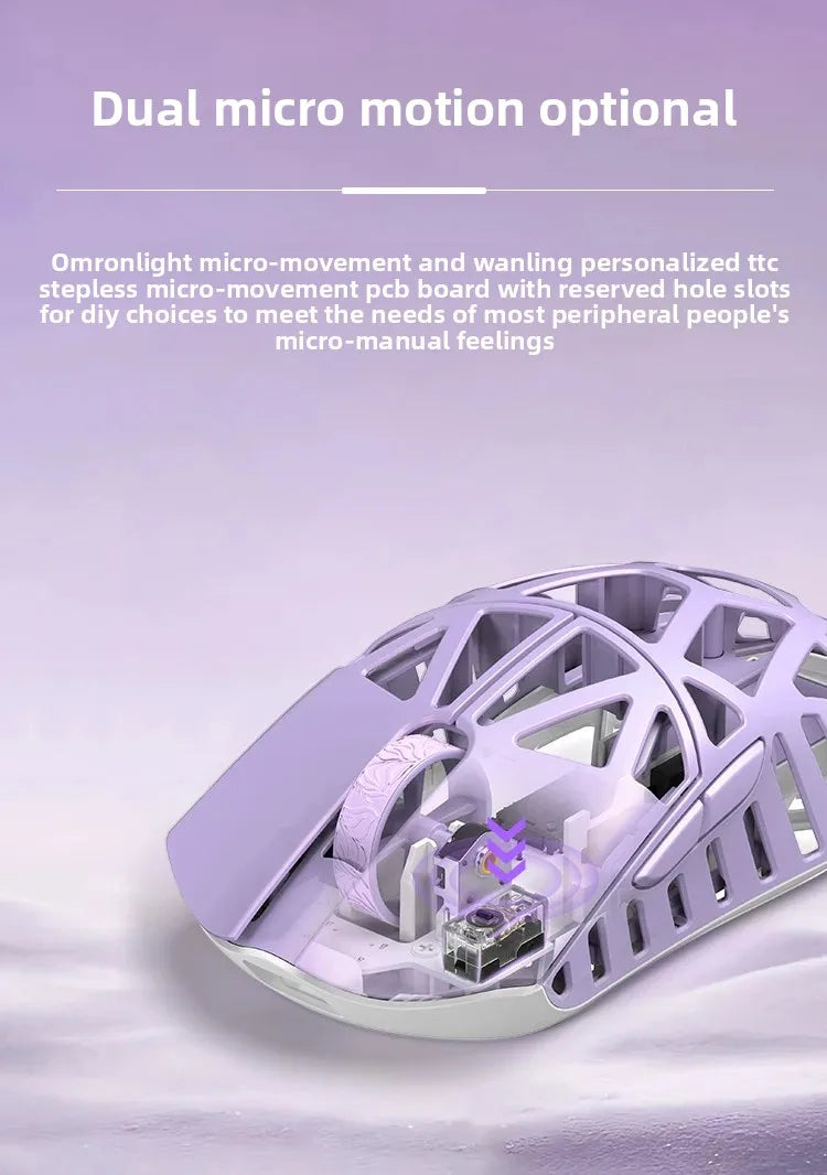 Wlmouse Mini Pro professionell mus i lätt magnesiumlegering, trådlös gamingmus med tre lägen, 8K polling rate, PAW3950, DPI30000