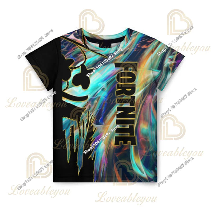 Camiseta Fortnite para niños Banana Peely, camiseta para hombre y mujer, camiseta Battle Royale Game, tops de verano Harajuku