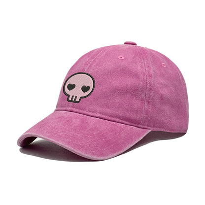 Retro Washed Distressed Baseball Cap Skull Embroidered Dad Hat Men Women Casual Adjustable Outdoor Sun Hat 260617