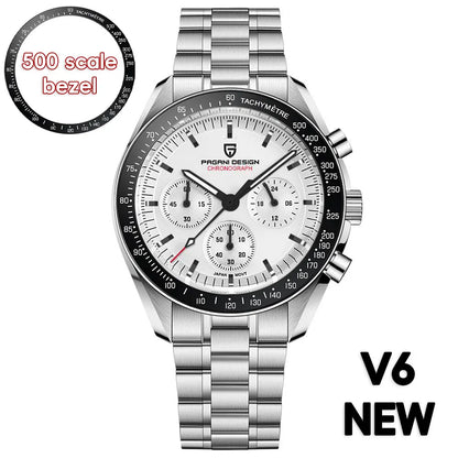 PAGANI DESIGN 2026 New Saturn Men's Watches Quartz Watch For Men Light Tan Sport Chronograph AR Sapphire Crystal Wrist Watch Men