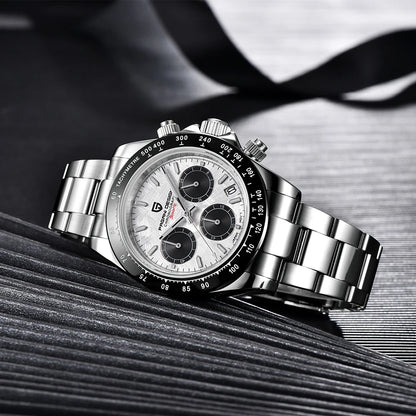 PAGANI DESIGN New Ceramic Bezel Men Quartz Wristwatches Luxurys Sapphire Glass Chronograph 100m Waterproof Stainless Watches Men