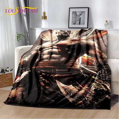 29 Style Kratos God of War Games Cartoon Blanket,Soft Throw Blanket for Home Bedroom Bed Sofa Picnic Travel Office Cover Gifts