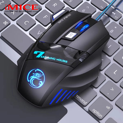 Ergonomic Wired Gaming Mouse 7 Buttons LED 3200 DPI USB Computer Gamer Mouse iMICE X7 Gaming Mouse and mouse pads For PC Laptop