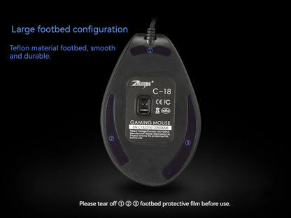 ZELOTES C18 Upright Ergonomic Gaming Mouse, 10000 DPI Wired Vertical Optical Mouse with 11 Programmable Buttons for PC, Office & Gaming