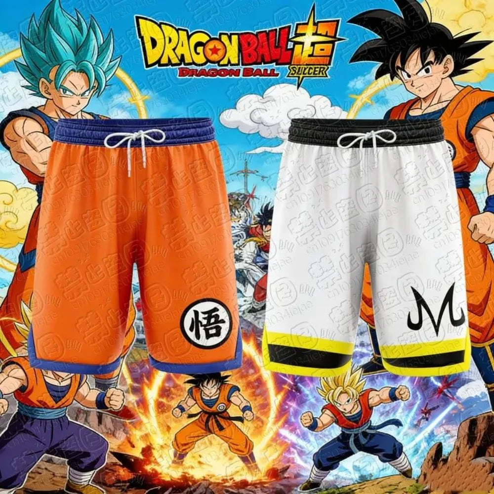 Calções casuais largos 2026 para adulto, rapaz, homem e mulher, de verão, estilo praia, oferta, sweatpants curtos Goku Dragon Ball Z
