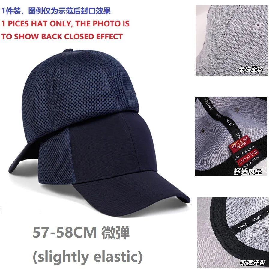 Brand Oohmy Back Closed Baseball Cap for Small Head Lady Man Blank Hiphop Snapback Hat Fitted Flat Caps 58cm to 60cm