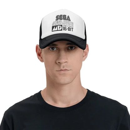 Gorra de béisbol de malla Sega Mega Drive unisex, estilo hip-hop, snapback, transpirable para verano, con visera solar, tipo trucker y ajuste regulable