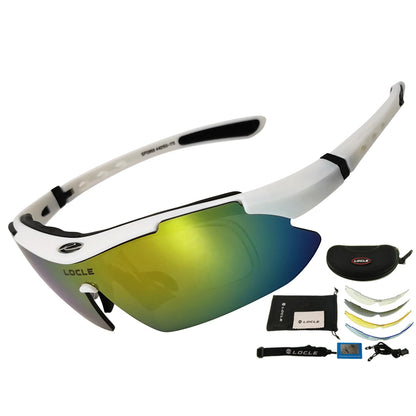 LOCLE Cycling Glasses UV400 Polarized Cycling Sunglasses Men Road MTB Bike Bicycle Glasses Fishing Riding Goggle Cycling Eyewear