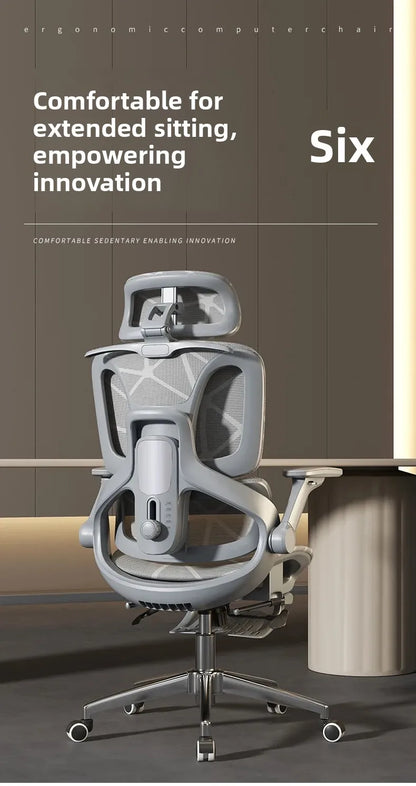 Silla gaming ergonómica de oficina para ordenador Air Titan Full Mesh con soporte lumbar de tres zonas, diseño bien ventilado e ideal para escritorio de estudiante