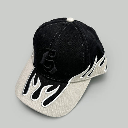 Niche Hip Hop Letter Flame Flag Baseball Hats New Unisex Sunshade Personal Versatile Color Block Fashion Retro ins Peaked Caps
