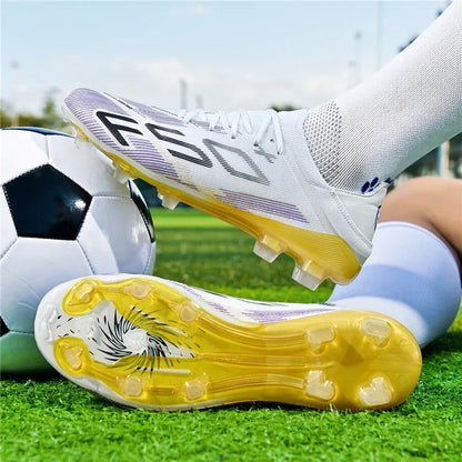 Nouvelles chaussures de football pour hommes, chaussures de match en extérieur, baskets de soccer, chaussures montantes de haute qualité, crampons antidérapants pour futsal et terrain synthétique, meilleures ventes