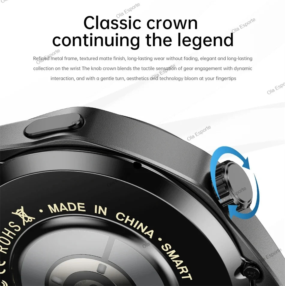 2025 New For Android ios Smart Watch Men HD AMOLED Screen GPS Motion trajectory Heart Rate Bluetooth Calls SmartWatch Waterproof