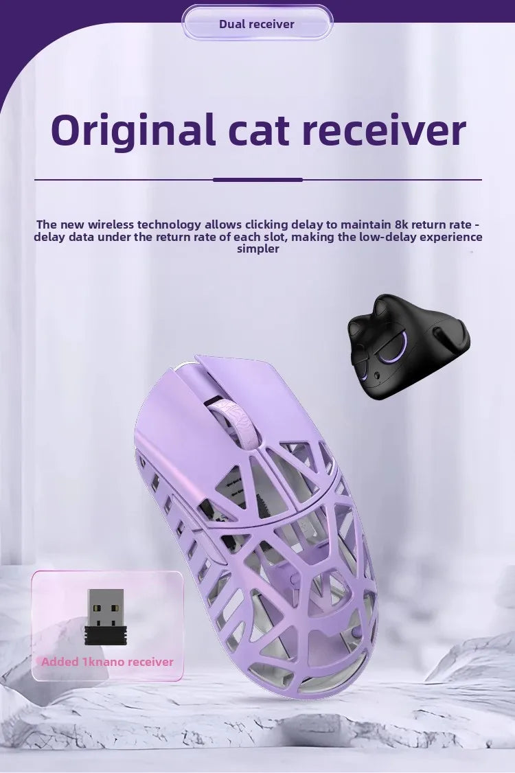 Wlmouse Mini Pro professionell mus i lätt magnesiumlegering, trådlös gamingmus med tre lägen, 8K polling rate, PAW3950, DPI30000