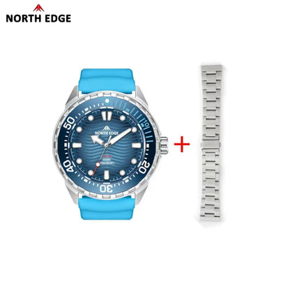 Stainless Steel Diving Watch Solar Energy Driven Quartz Watch Outdoor Waterproof Long Battery Life Rotatable Chronograph Ring