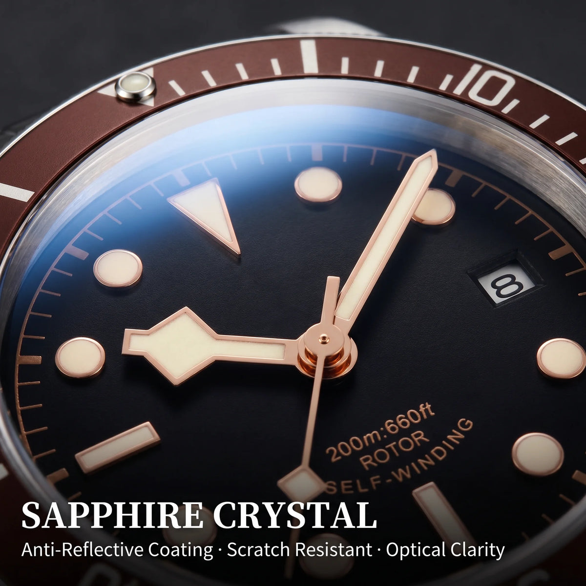 41MM Custom Name NH35A / Miyota 8215 Personalized Men's Automatic Watch Black Dial · Sapphire Crystal · 20ATM · Name & Logo E