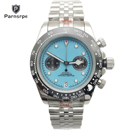 2025 New Design Vintage Men's Watch Moon Quartz Watch Men's Speed Sport Chronograph AR Sapphire VK64 Clock Men watch
