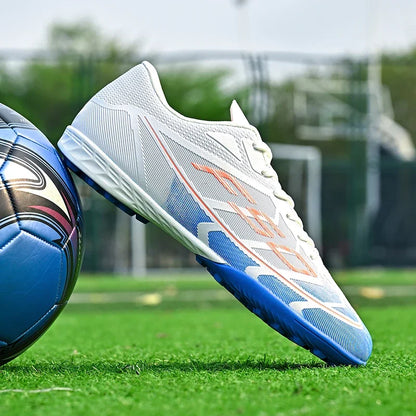 Chaussures de football FG/TF populaires, crampons de football unisexes à tige basse, baskets de football pour terrain, crampons d'entraînement rapides, crampons antidérapants à pointes longues