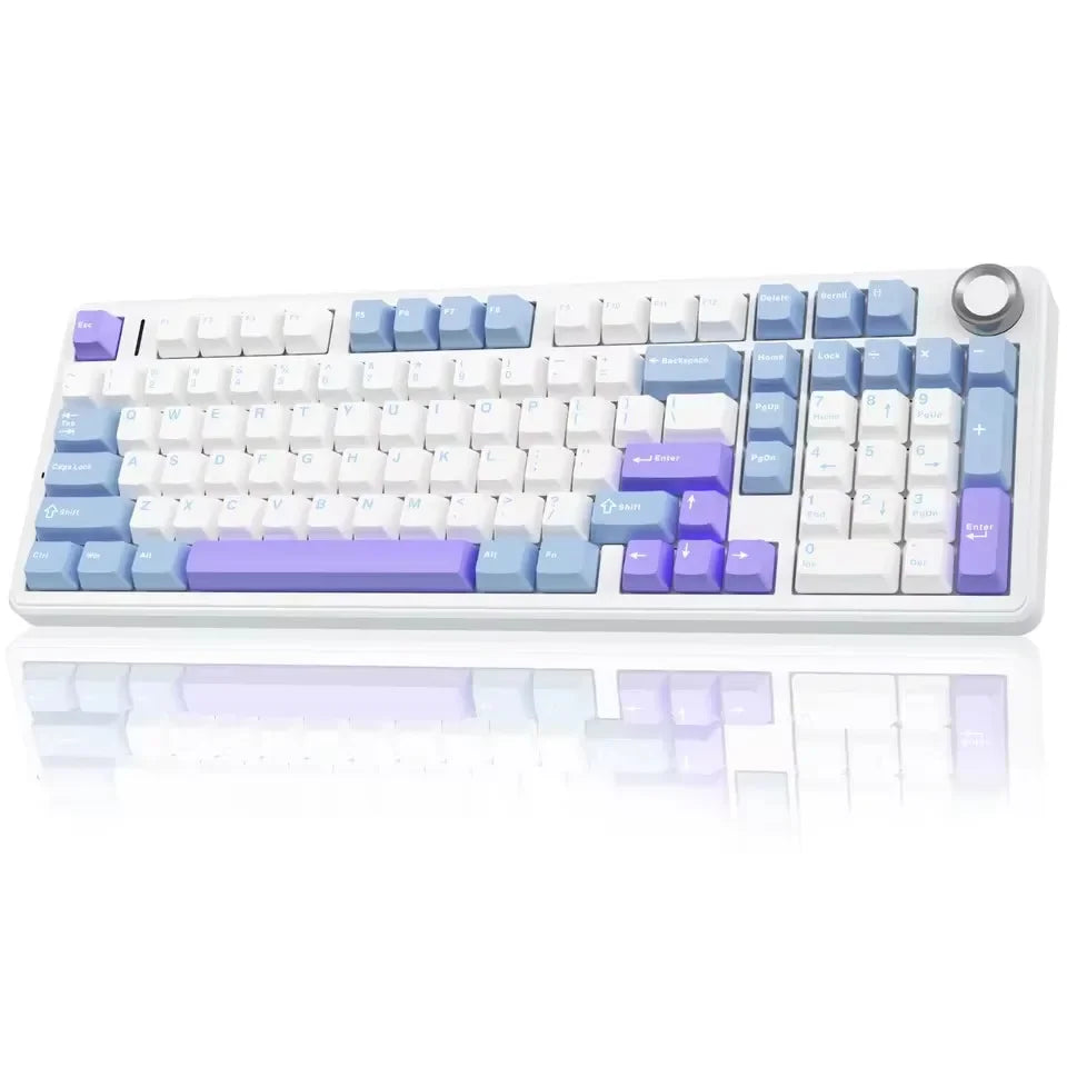Teclado mecánico gaming AULA F99 Pro E-sports de tres modos, RGB, hot-swappable, 96%, PBT, inalámbrico personalizado con perilla multimedia