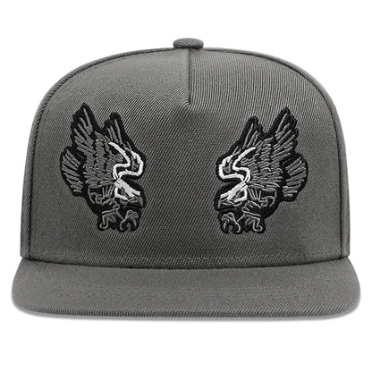 „Lion Eagle“ siuvinėta mados vyriška gatvės stiliaus hiphopo kepurė, beisbolo kepurė, moteriška laisvalaikio ir sporto kepurė nuo saulės, plokščia krašto kepurė