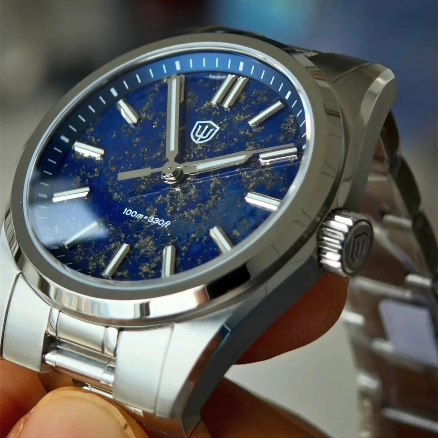 Watchdives WD0003B ‌Aventurine Dial Watch VH31 Quartz Movement Sapphire Crystal Luminous 100m Waterproof 36mm Vintage Watches