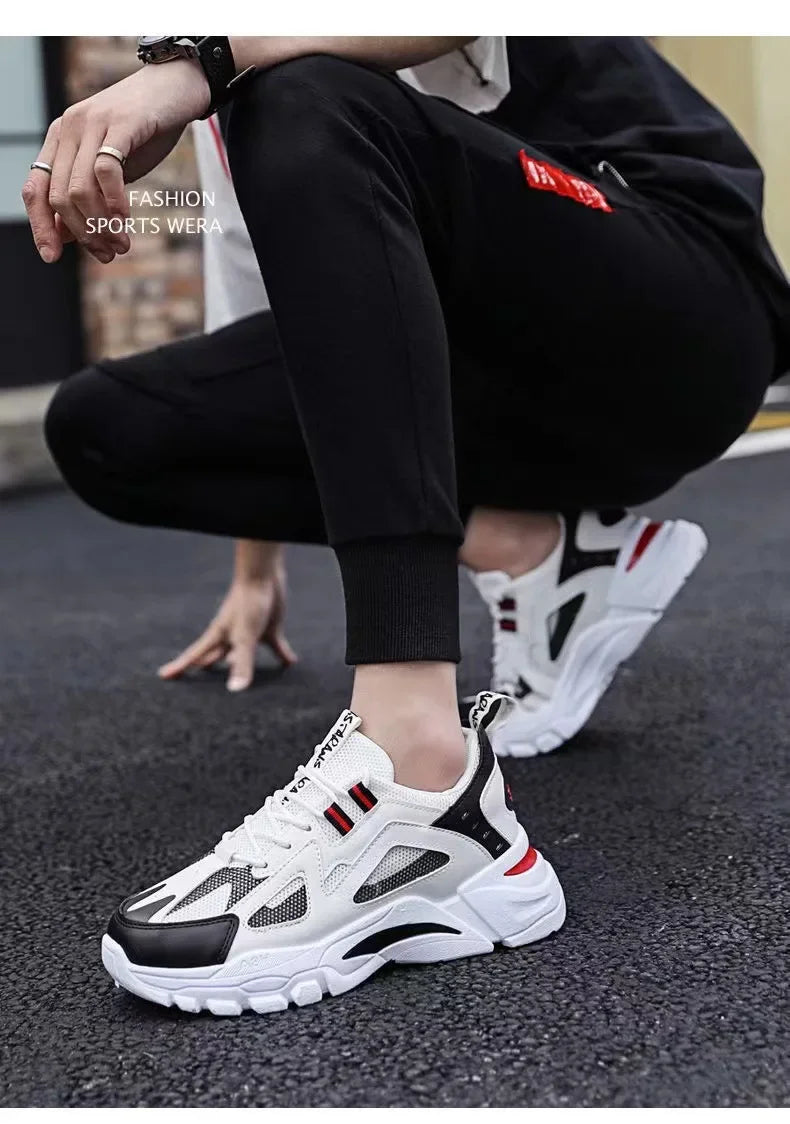 Spring New Style Breathable Thick Bottom Heightening Sports Dad Shoes Men Korean Version Trendy Casual Shoes Autumn Model