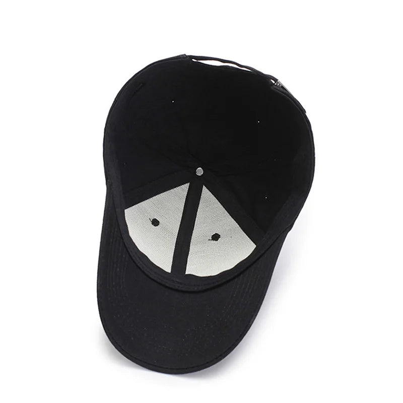 Musta yksivärinen baseball-lippis – snapback, casual, hip hop / dad hat -tyyli, unisex miehille ja naisille